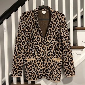 Leopard sweater blazer